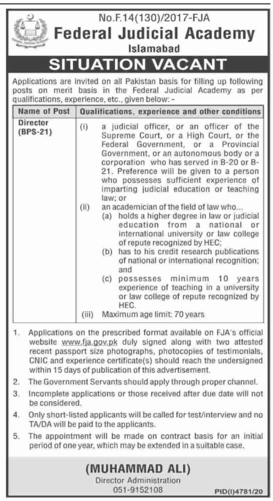 Federal Judicial Academy Latest Jobs in 2021