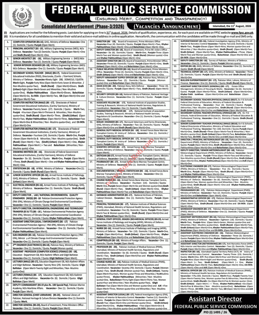 www.fpsc.gov.pk