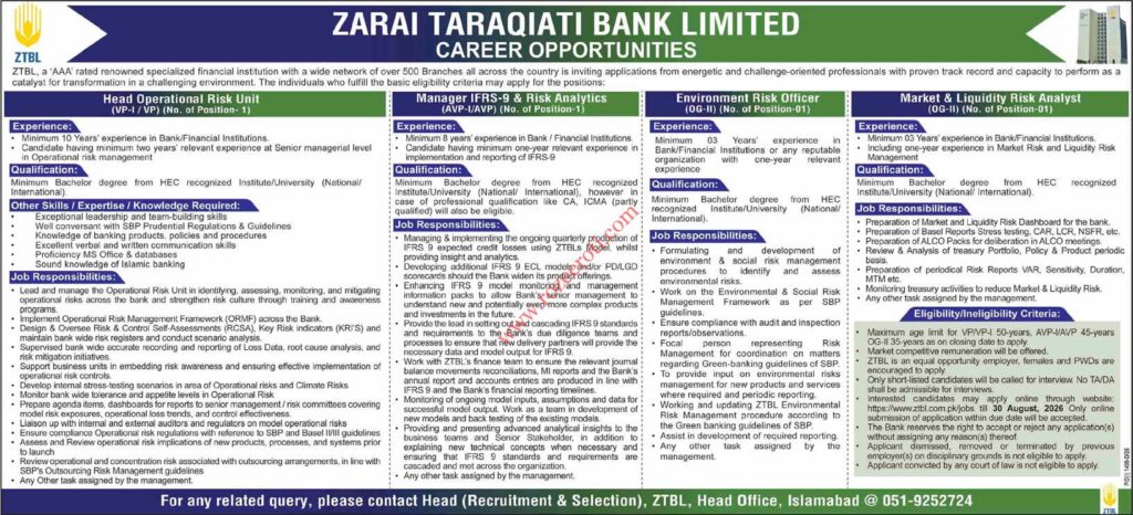 Zarai Taraqiati Bank Limited Latest